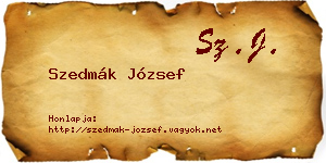 Szedmák József névjegykártya